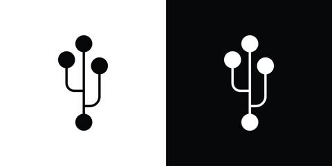Code branch icons in black and white shilhouette style for App Ui