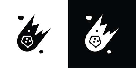 Comet icons in black and white shilhouette style for App Ui © Pop