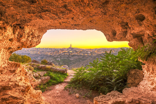 Matera, Italy from a Cave 1478