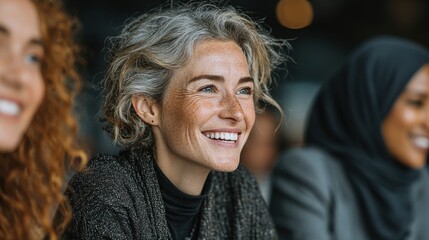 Female finance professionals engaging in lively discussion at daytime showcasing empowerment