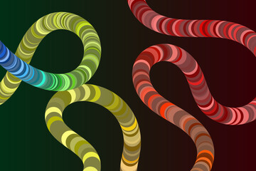 Abstract Gradient Ribbon Waves &mdash; Colorful 3D Curve Line Pattern Background. Gradient Ribbon Waves. Vector Squiggle Graphic Shapes. Abstract Color Lines Pattern.