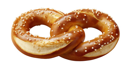 fresh pretzels isolated on white background 