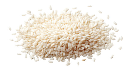 arborio rice on white background 