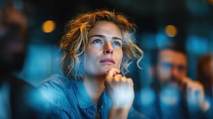 Expert woman analyzes data and shares insights during Partner Meeting in Modern Glass Meeting Room, Identifying Business Challenges and Development