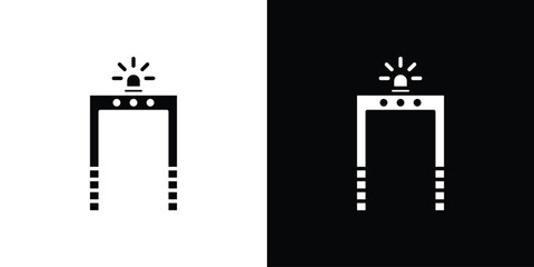 Metal detector icons in black and white shilhouette style for App Ui
