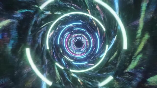 Hypnotic neon light tunnel animation for futuristic projects and vibrant presentations that captivate audiences with its dynamic flow and modern aesthetic