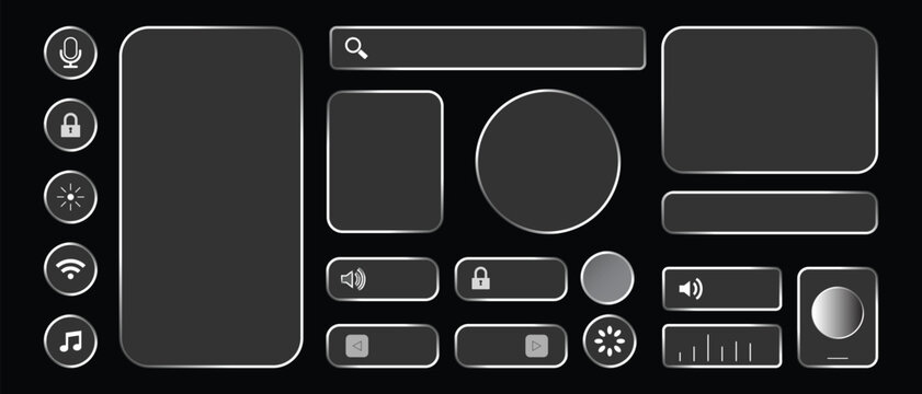 Modern digital interface elements and icons for app or web design Vector