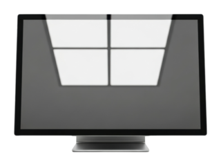 Showcasing modern display monitor home office product isolated on transparent background