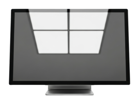 Showcasing modern display monitor home office product isolated on transparent background