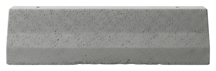 Concrete barrier installation urban visual content perspective isolated on transparent background