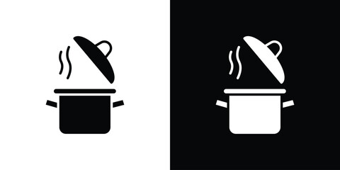 Pot icons in black and white shilhouette style for App Ui