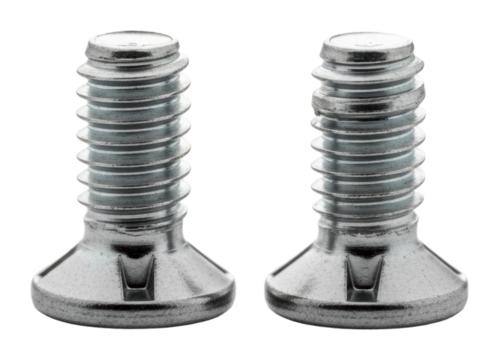 Fastening action metal screws workshop product industrial isolated on transparent background