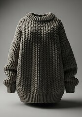 Cozy distressed chunky knit sweater with textured yarn and worn details for a rustic and vintage feel