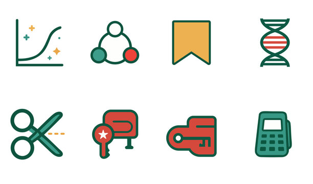 Modern Minimal Business and Science Icon Set  for t-shirt design