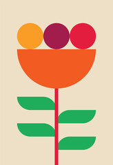 Design flower set unique abstract wall art