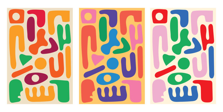 Design set wall art abstract