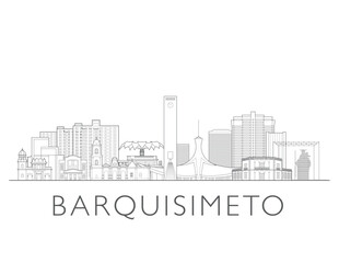 Fototapeta premium Barquisimeto Venezuela cityscape illustration skyline drawing