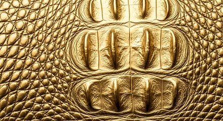 Gold Crocodile Leather Texture Luxury Alligator Skin Pattern Metallic Embossed Surface Background
