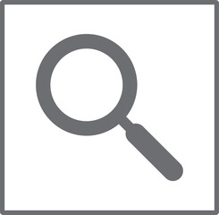 Gray Magnifying Glass Icon Inside Square Outline search