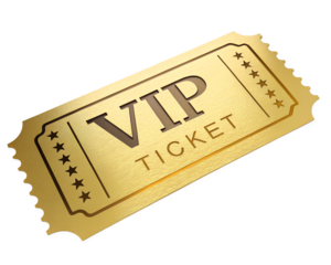 Golden VIP Ticket, transparent background