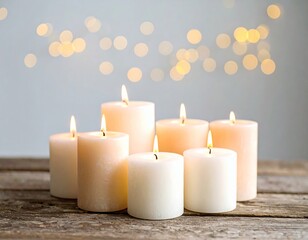Warm Scented Candle Arrangement for Relaxation and Wellness