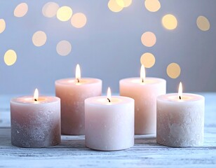 Warm Scented Candle Arrangement for Relaxation and Wellness