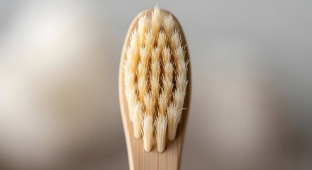 Eco-friendly bamboo toothbrush bristles close-up for sustainable living blogs and dental care promotions that promote a natural lifestyle