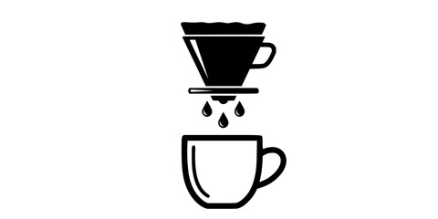 Pour-Over Coffee Filter Mug Simple Flat Vector Icon