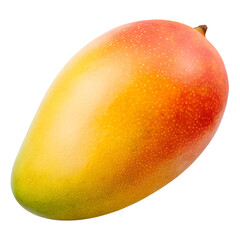 Vibrant hues converge, A striking close-up of a fresh, ripe mango fruit