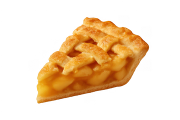 Slice of apple pie dessert with lattice crust