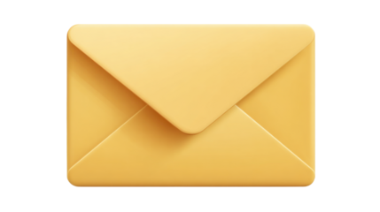 Bright yellow envelope icon symbolizing email message communication concept designed for digital applications branding stationery graphics and modern interface elements on white background