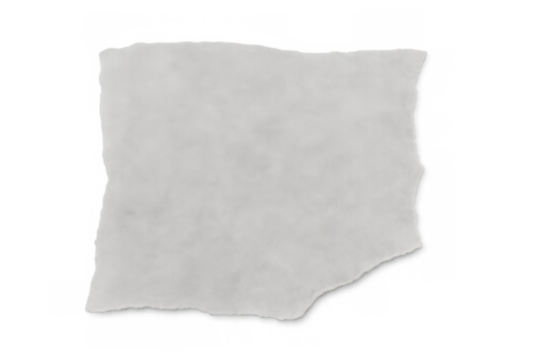 Torn white paper note with rough edges and crumpled texture isolated on a transparent alpha channel background - Powered by Adobe