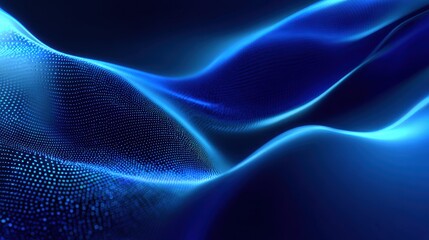 Futuristic abstract technology background with blue gradient and bright light particles suitable for stock market visuals and data representation