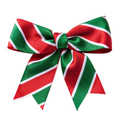 Festive red and green christmas bow tie isolated on transparent background, perfect for holiday parties, festive branding, and seasonal promotions