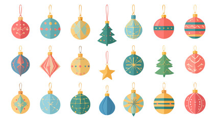 set of christmas balls flat