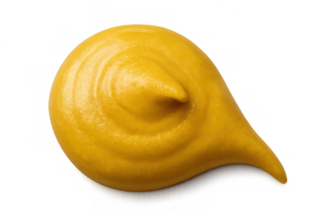 Spooning fresh yellow mustard sauce, a classic condiment, creating a rich texture swirl ready for cooking and ingredients
