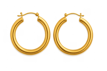 Gold hoop earrings pair showing luxury fashion accessory