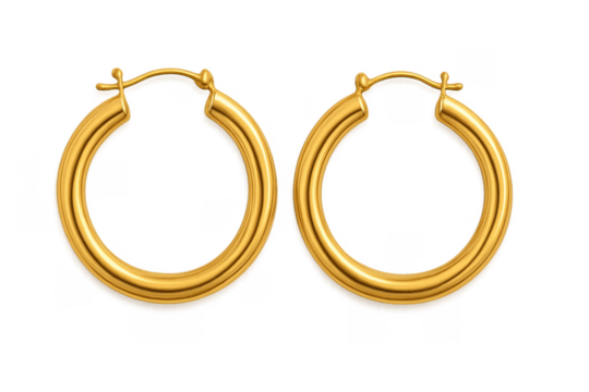 Gold hoop earrings pair showing luxury fashion accessory