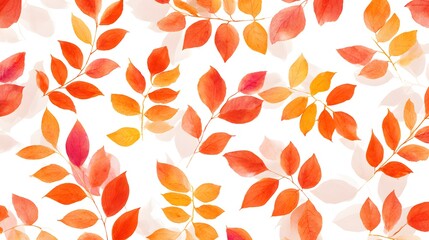 Warm watercolor autumn leaves pattern elegant fall design for fabric wallpaper packaging