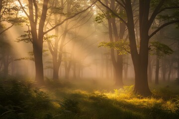 Obraz premium Misty Morning in the forest