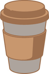 Isolated coffee cup vector illustration for coffee shop cafe menu design and branding element