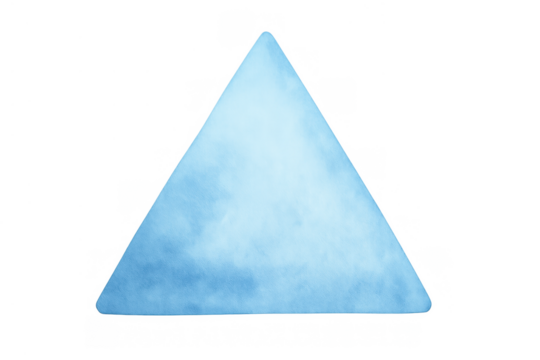 Blue watercolor triangle shape graphic with subtle texture and soft edges, a modern abstract design element - Powered by Adobe