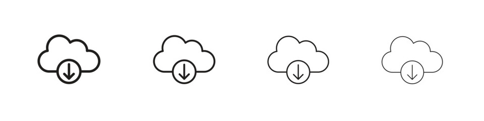Cloud download icons vector logo illustration simple design. Web UI design.