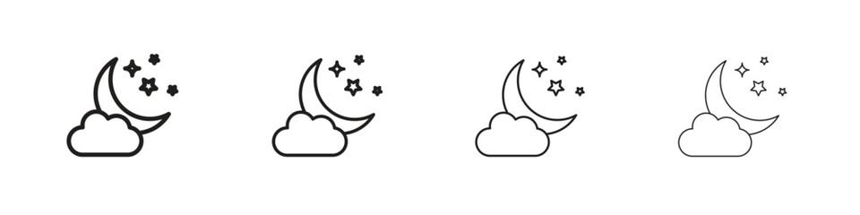 Cloud moon icons vector logo illustration simple design. Web UI design.
