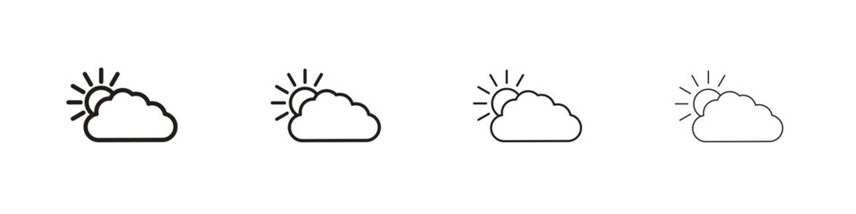 Cloud sun icons vector logo illustration simple design. Web UI design.