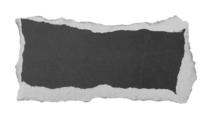 Obraz premium Black torn paper edge sheet isolated on transparent background
