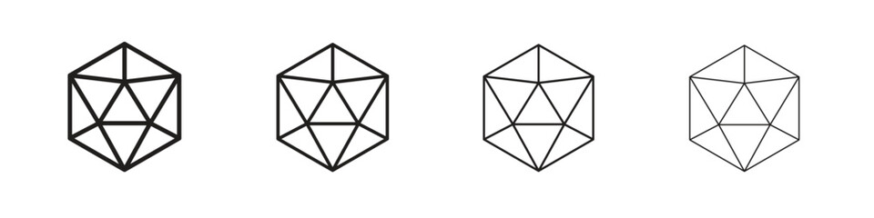 Dice d20 icons vector logo illustration simple design. Web UI design.