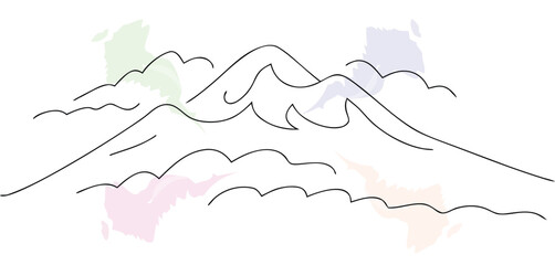 Abstract Mountain Scene Illustration