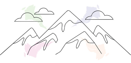 Fototapeta premium Basic Mountain Range with Clouds