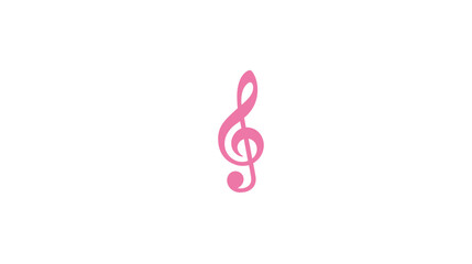 Obraz premium Vibrant Pink Treble Clef Symbol Isolated on White Background. Musical Note Icon for Design, Education, and Creative Projects.